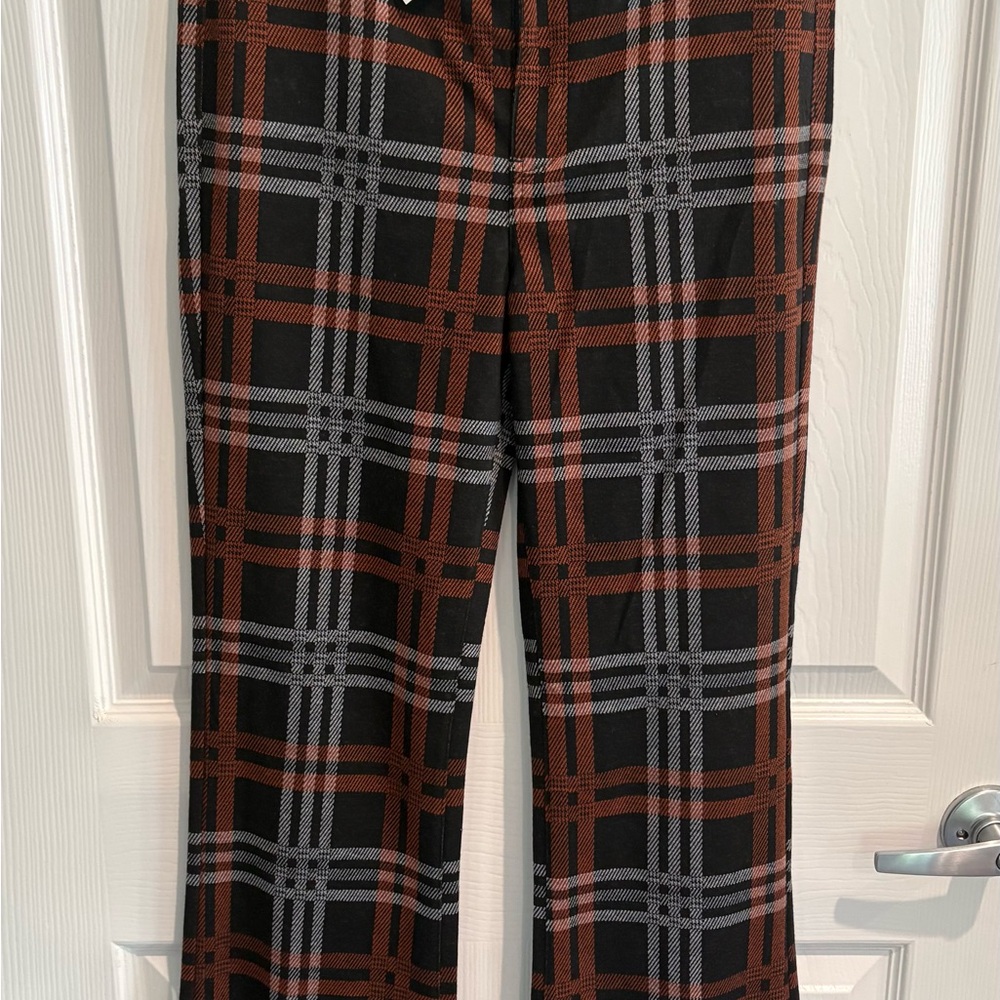 AE Super Hi-Rise Super Stretch Plaid Flare Pants